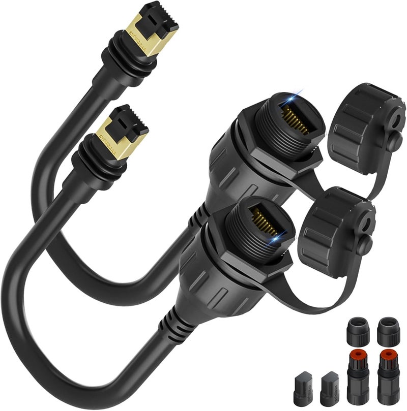 STARGEAR 2 Pack Starlink Ethernet Adapter Gen 3/Mini, 1FT/30CM Waterproof Starlink Cable RJ45 Coupler Starlink Mini Ethernet Cable Extension - Image 1